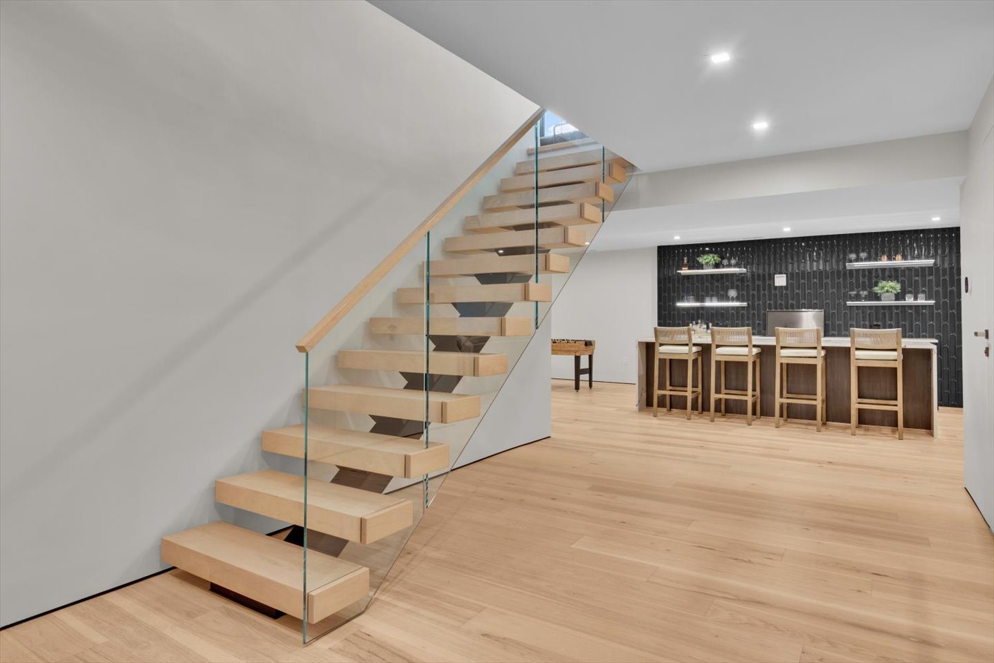 Basement Stair Staged